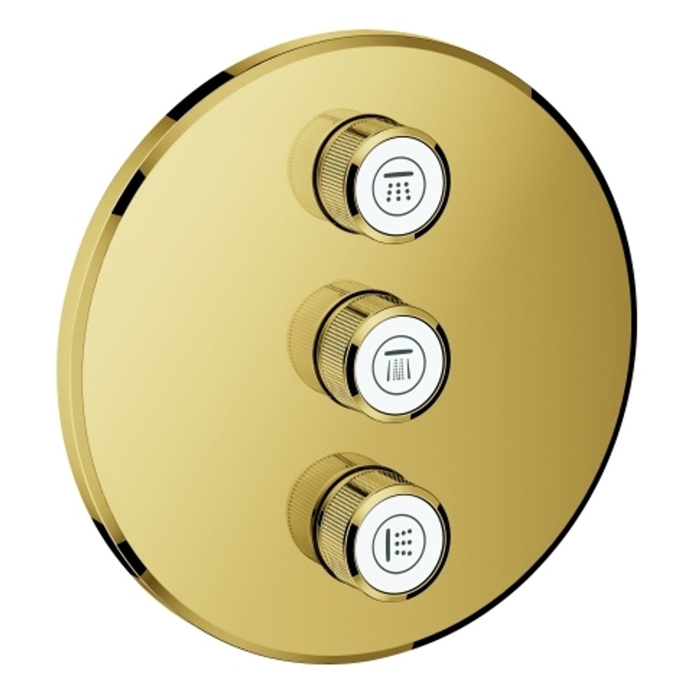 GROHE 3-fach UP-Ventil Grohtherm Smart Control 29122 FMS rund cool sunrise, 29122GL0