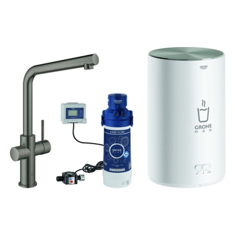 GROHE Armatur und Boiler GROHE Red Duo 30327_1 M-Size L-Ausl. hard graphite gb., 30327AL1