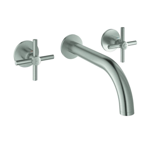 GROHE 3-Loch-WT-Batterie Atrio 20661 Fertigmontageset Kreuz-Griff supersteel, 20661DC0