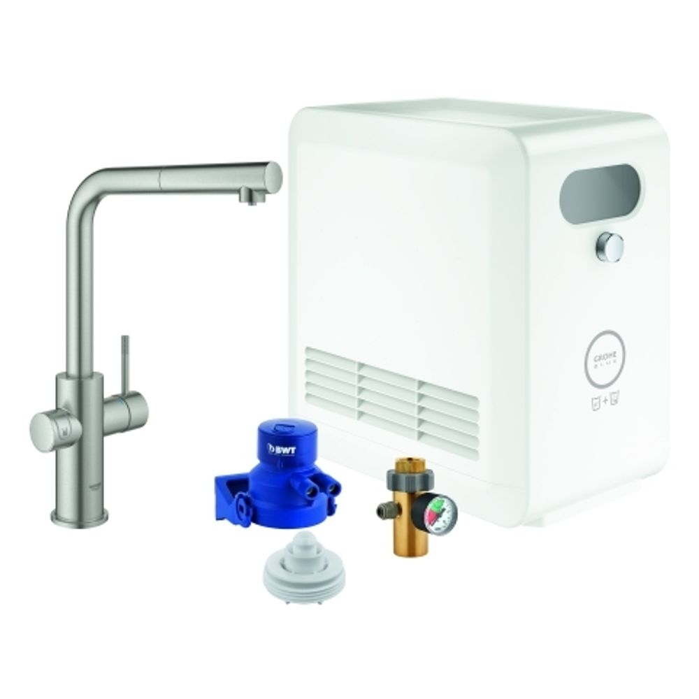 GROHE Starterkit GROHE Blue Professional 31326_2 L-Ausl. azb. BT/WIFI supersteel, 31326DC2
