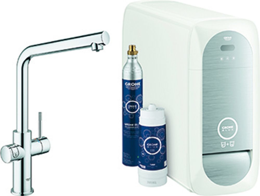 GROHE Starterkit GROHE Blue Home 31454_1 Bluetooth/WIFI L-Auslauf supersteel, 31454DC1