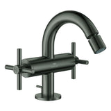 GROHE 2-Griff-Bidetbatt. Atrio 24353 Kreuz-Griff hard graphite gebürstet, 24353AL0