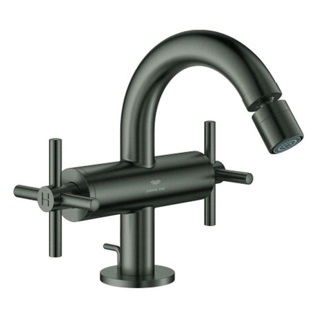 GROHE 2-Griff-Bidetbatt. Atrio 24353 Kreuz-Griff hard graphite gebürstet, 24353AL0