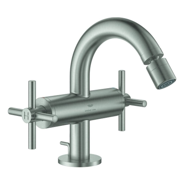 GROHE 2-Griff-Bidetbatt. Atrio 24353 Kreuz-Griff supersteel, 24353DC0