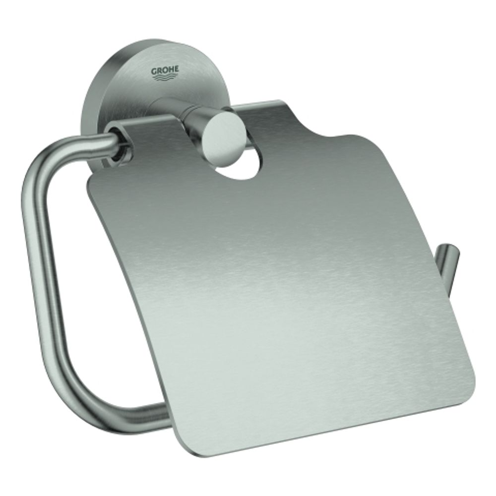 GROHE WC-Papierhalter Essentials 40367_1 Metall mit Deckel supersteel, 40367DC1
