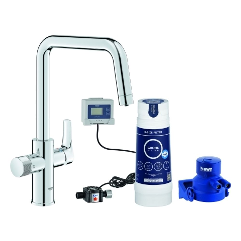 GROHE Starter Kit GROHE Blue Pure Eurosmart 30584 U-Auslauf S-Filter chrom, 30584000