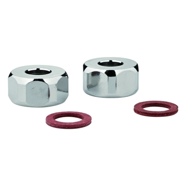 GROHE Verschraubung 12901 1/2\" Bohrung 10,5mm vernickelt chrom 2 Stück, 1290100M