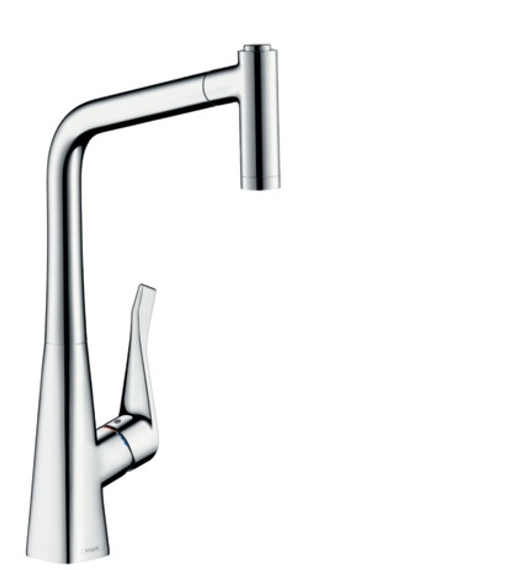 Hansgrohe HG Spültischmischer 320 Metris M71 Ausziehbrause 2jet edelstahl-optik, 14820800