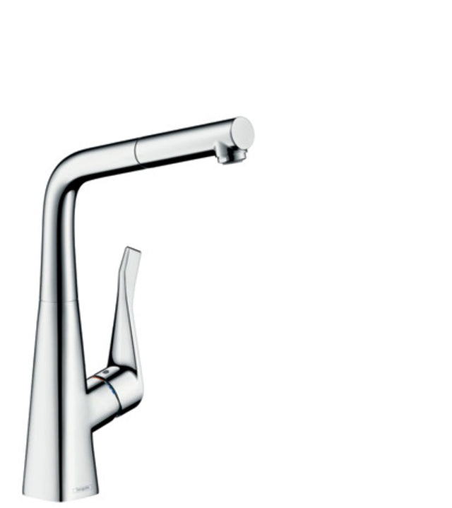 Hansgrohe HG Spültischmischer 320 Metris M71 Ausziehauslauf 1jet chrom, 14821000