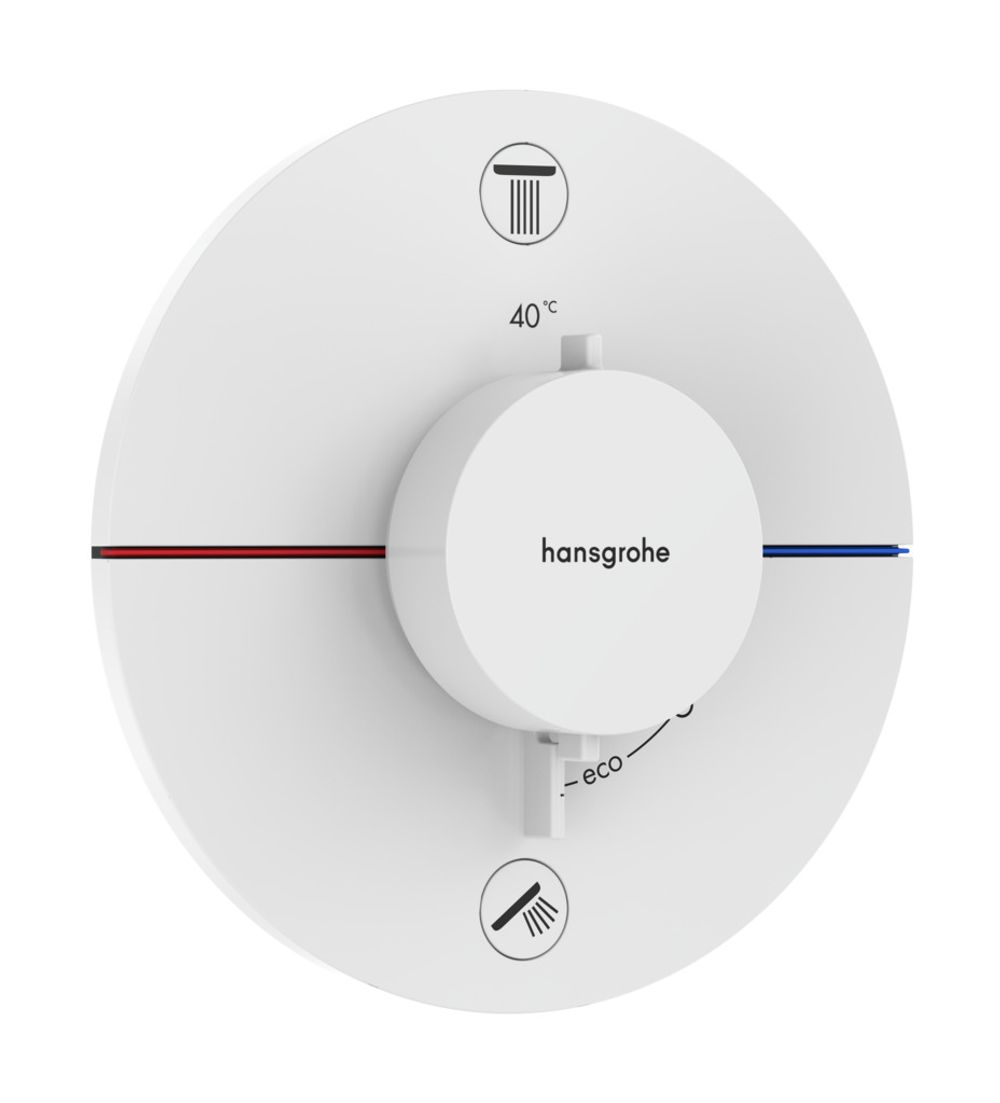 Hansgrohe HG ShowerSelect Comfort S Thermostat Unterputz für 2 Verbraucher Mattweiß, 15554700