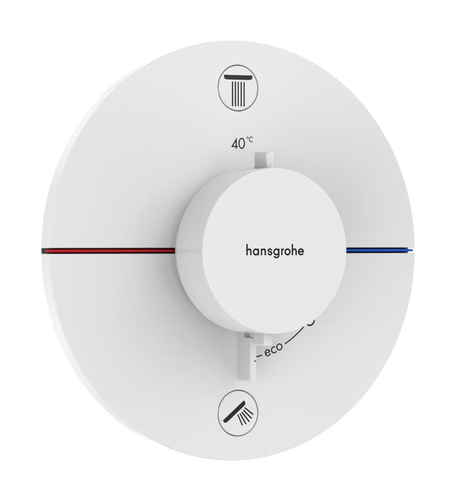 Hansgrohe HG ShowerSelect Comfort S Thermostat Unterputz für 2 Verbraucher Mattweiß, 15554700