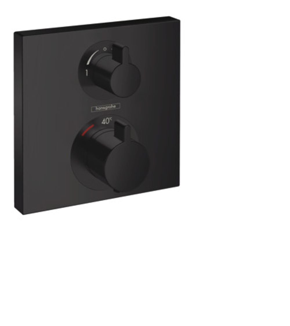 hansgrohe Ecostat Square Thermostat Unterputz für 2 Verbraucher Mattschwarz, 15714670