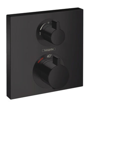 hansgrohe Ecostat Square Thermostat Unterputz für 2 Verbraucher Mattschwarz, 15714670