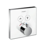 hansgrohe ShowerSelect Glas Thermostat Unterputz für 2 Verbraucher Weiß/Chrom, 15738400