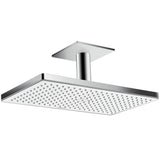 hansgrohe Rainmaker Select Kopfbrause 460 1jet EcoSmart 9 l/min mit Deckenanschluss Weiß/Chrom, 24012400