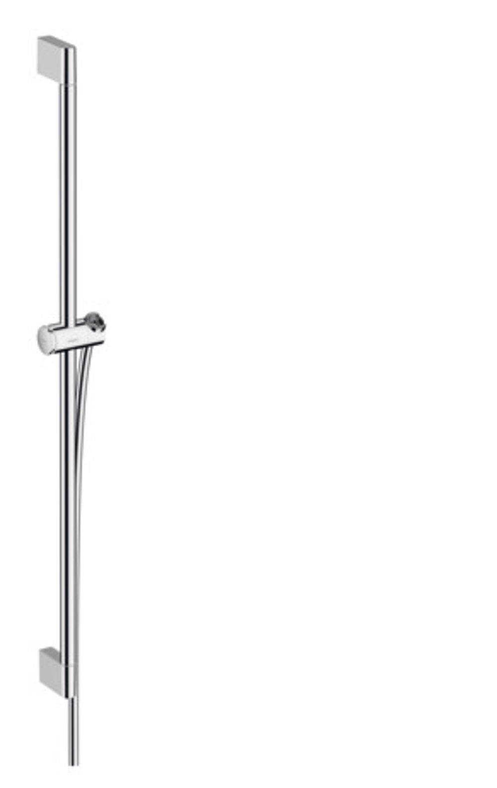 hansgrohe Unica Brausestange Pulsify S 90 cm mit Push Handbrausehalter und Isiflex Brauseschlauch 160 Chrom, 24401000