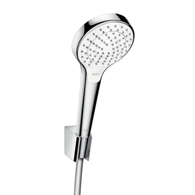 hansgrohe Croma Select S Brausehalterset 110 Vario mit Brauseschlauch 125 cm Weiß/Chrom, 26421400