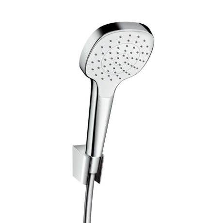 hansgrohe Croma Select E Brausehalterset 110 1jet mit Brauseschlauch 125 cm Weiß/Chrom, 26424400
