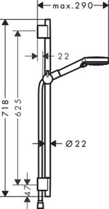 hansgrohe Vernis Blend Brauseset 100 Vario EcoSmart mit Brausestange S Puro 65 cm Mattschwarz, 26423670