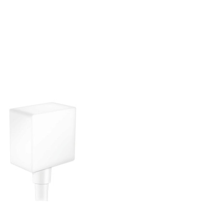 hansgrohe FixFit Wandanschluss Square mit Rückflussverhinderer Mattweiß, 26455700