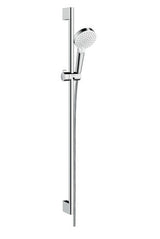 hansgrohe Crometta Brauseset 100 Vario EcoSmart 9 l/min mit Brausestange 90 cm Weiß/Chrom, 26538400