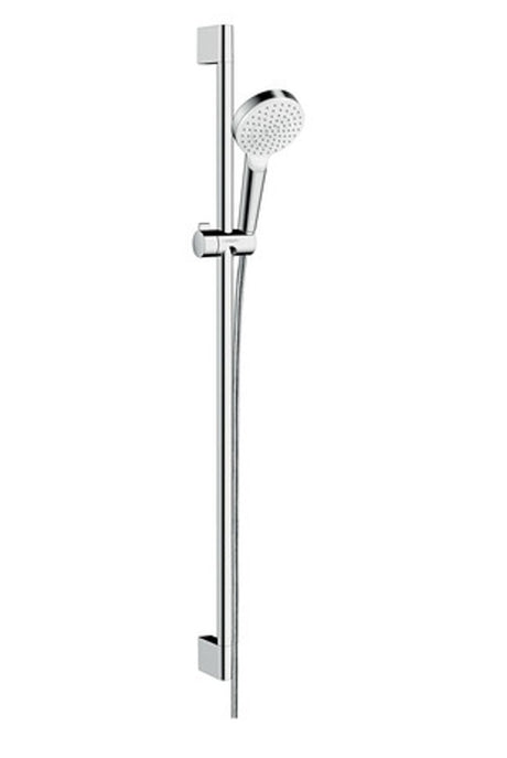 hansgrohe Crometta Brauseset 100 1jet mit Brausestange 90 cm Weiß/Chrom, 26537400