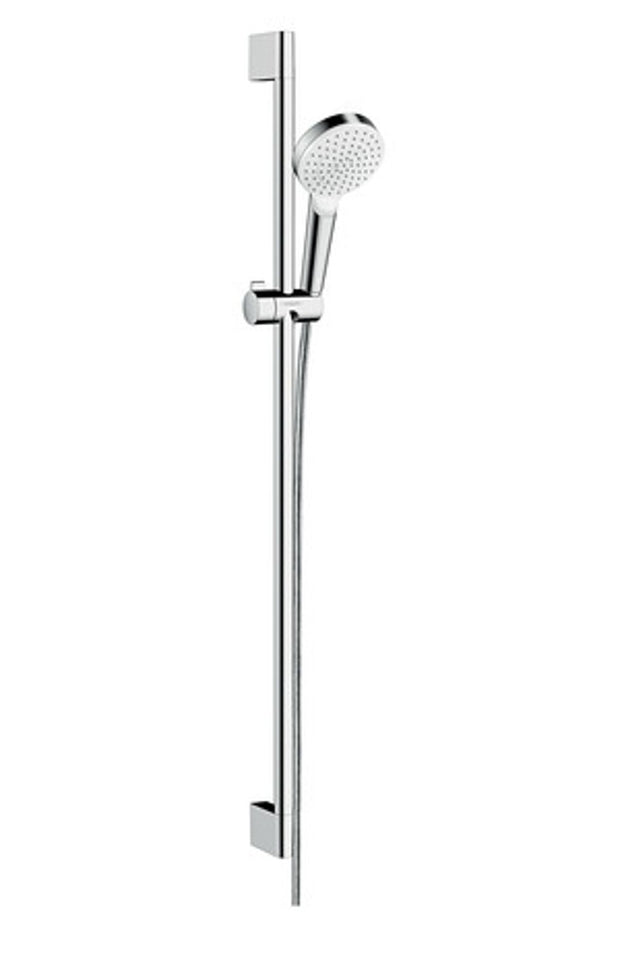 hansgrohe Crometta Brauseset 100 1jet mit Brausestange 90 cm Weiß/Chrom, 26537400