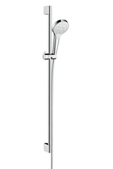 hansgrohe Croma Select S Brauseset 110 Multi EcoSmart 9 l/min mit Brausestange 90 cm Weiß/Chrom, 26571400