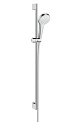hansgrohe Croma Select S Brauseset 110 1jet EcoSmart 9 l/min mit Brausestange 90 cm Weiß/Chrom, 26575400