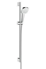 hansgrohe Croma Select E Brauseset 110 Vario EcoSmart 9 l/min mit Brausestange 90 cm Weiß/Chrom, 26593400