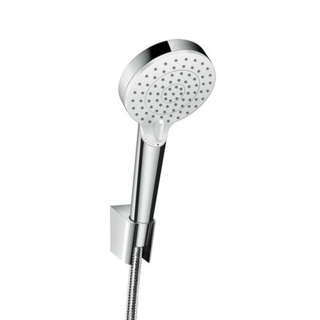 hansgrohe Crometta Brausehalterset 100 Vario EcoSmart mit Brauseschlauch 125 cm Weiß/Chrom, 26693400