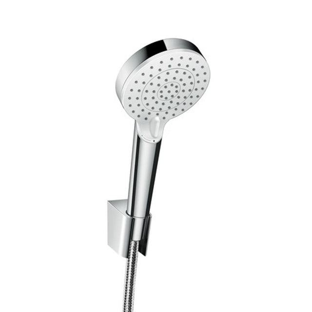 hansgrohe Crometta Brausehalterset 100 Vario EcoSmart mit Brauseschlauch 125 cm Weiß/Chrom, 26693400