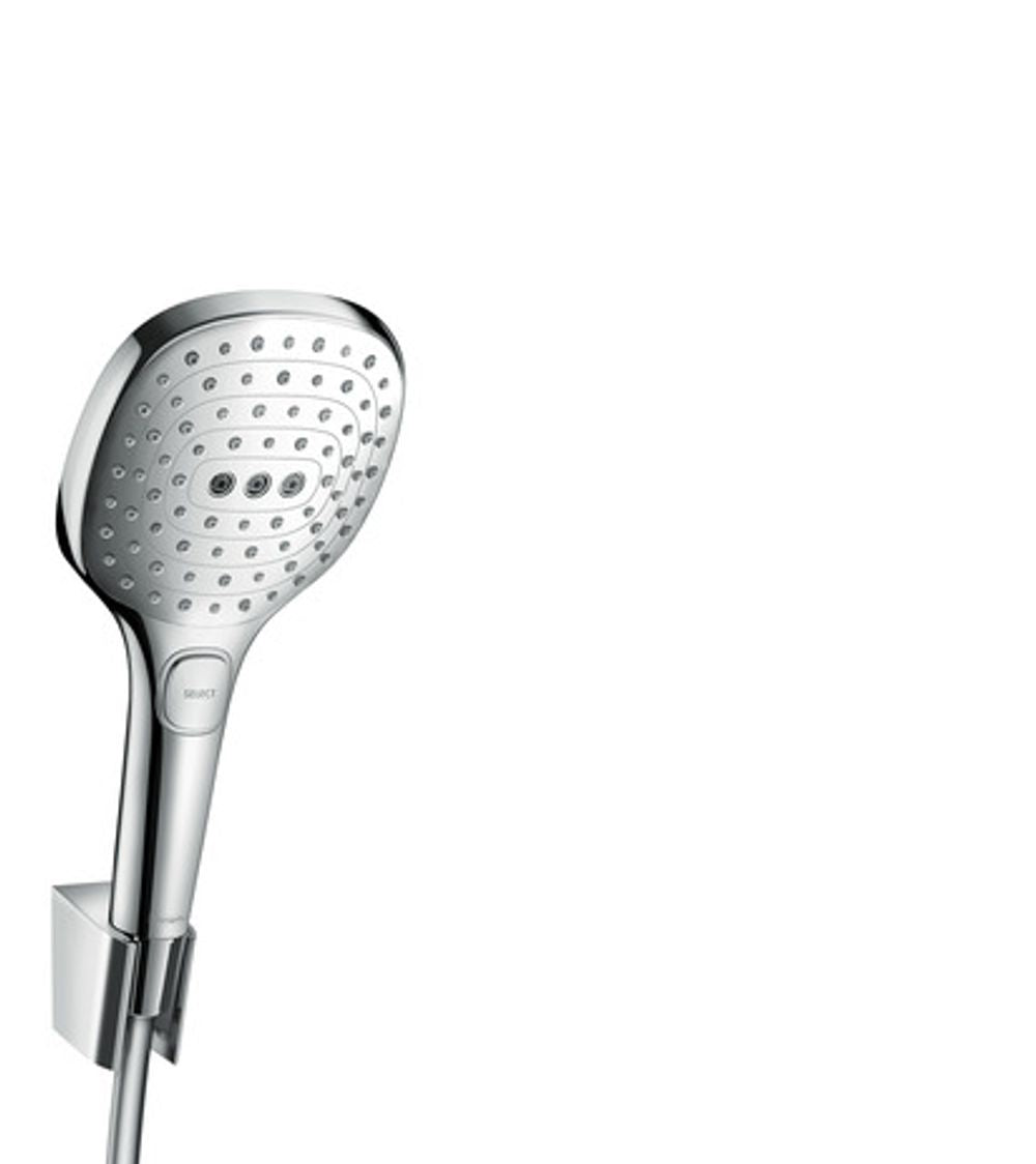 hansgrohe Raindance Select E Brausehalterset 120 3jet mit Brauseschlauch 125 cm Chrom, 26700000