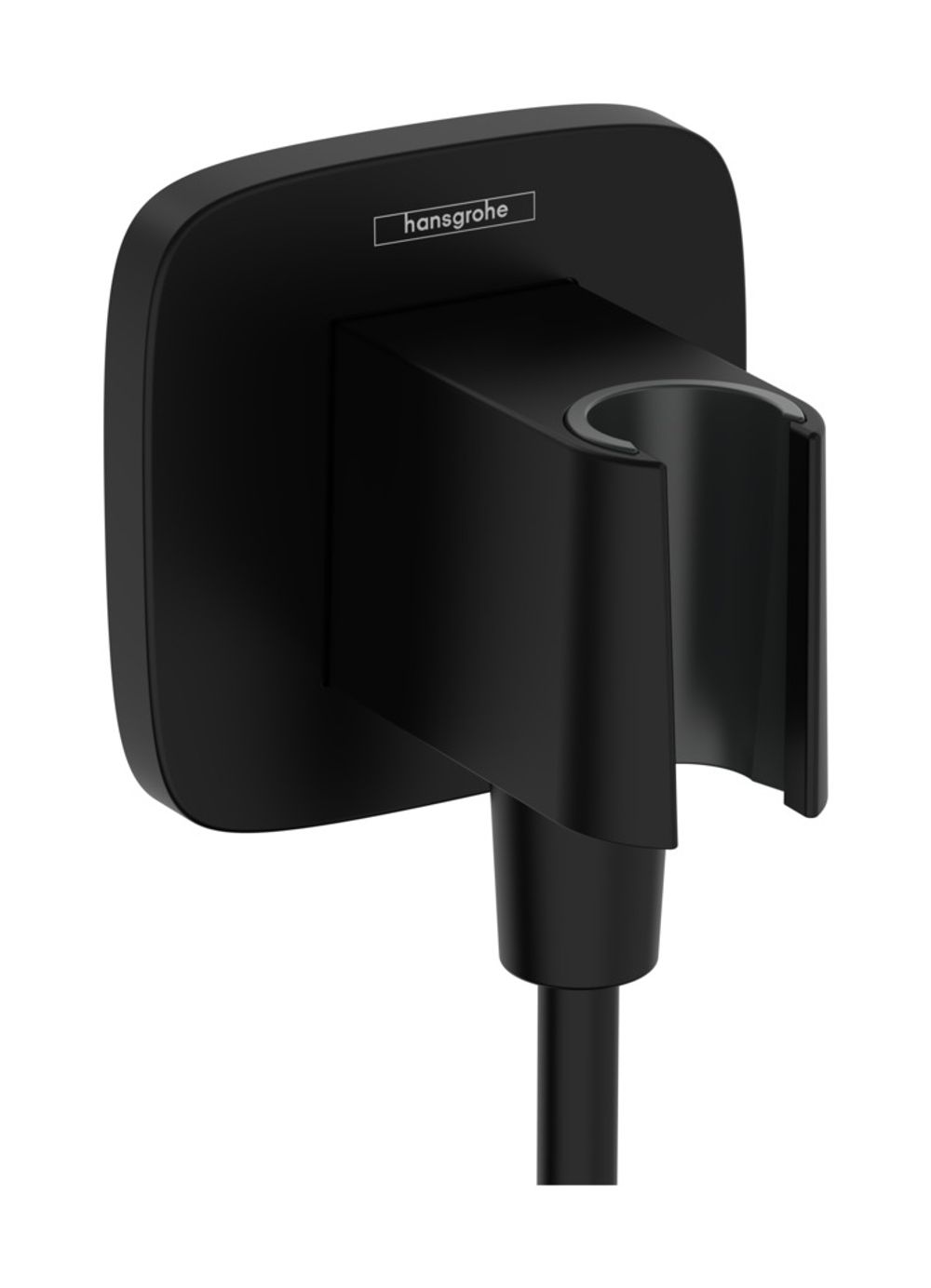 hansgrohe FixFit Q Wandanschluss mit Brausehalter Mattschwarz, 26887670