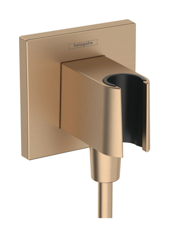hansgrohe FixFit E Wandanschluss mit Brausehalter Brushed Bronze, 26889140