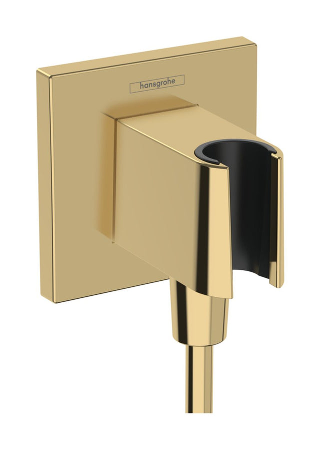 hansgrohe FixFit E Wandanschluss mit Brausehalter Polished Gold Optic, 26889990