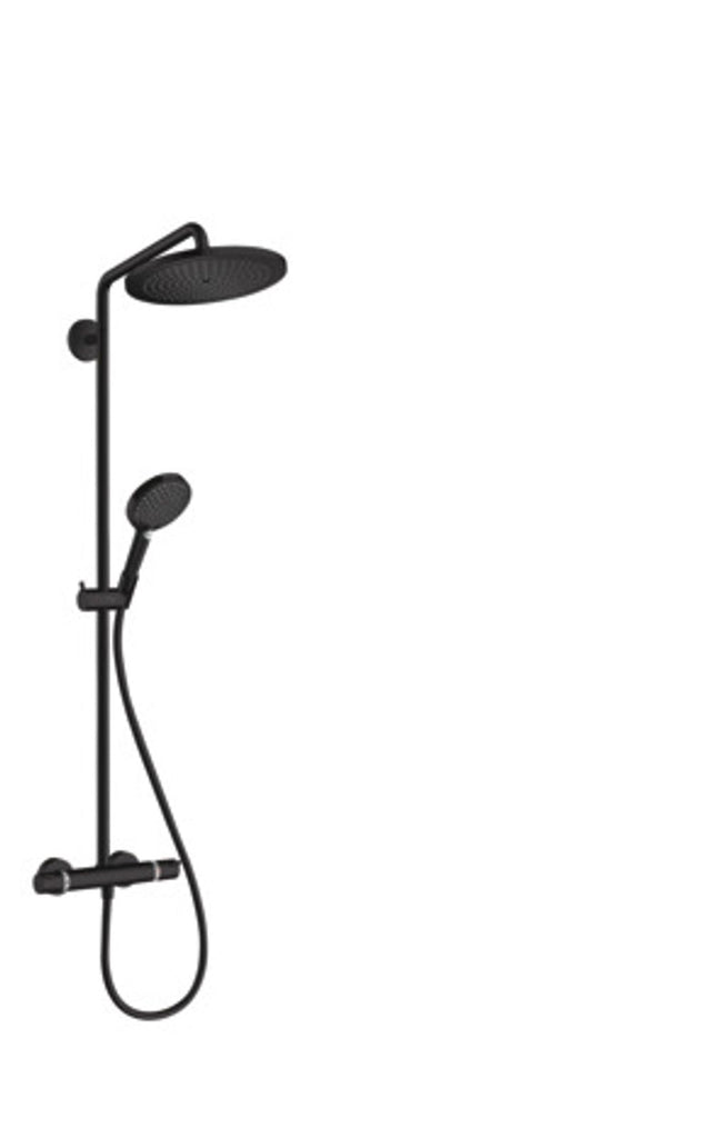 hansgrohe Croma Select S Showerpipe 280 1jet mit Thermostat und Handbrause Raindance 120 3jet Mattschwarz, 26890670