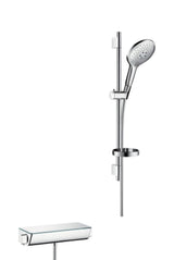 hansgrohe Raindance Select S Brausesystem Aufputz 150 3jet mit Ecostat Thermostat und Brausestange 65 cm Chrom, 27036000