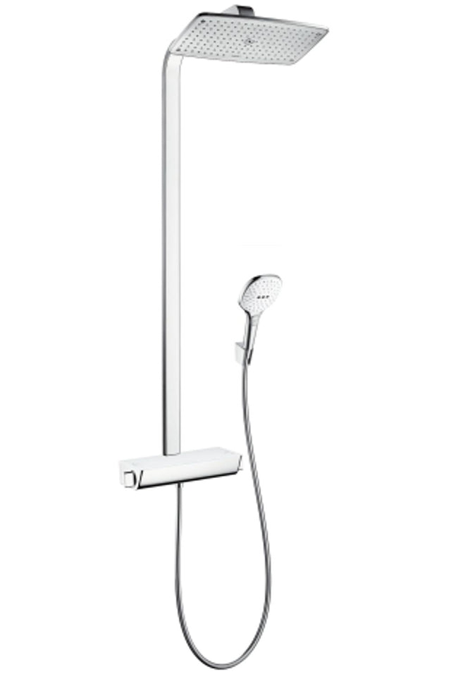 hansgrohe Raindance E Showerpipe 360 1jet mit Thermostat Weiß/Chrom, 27112400