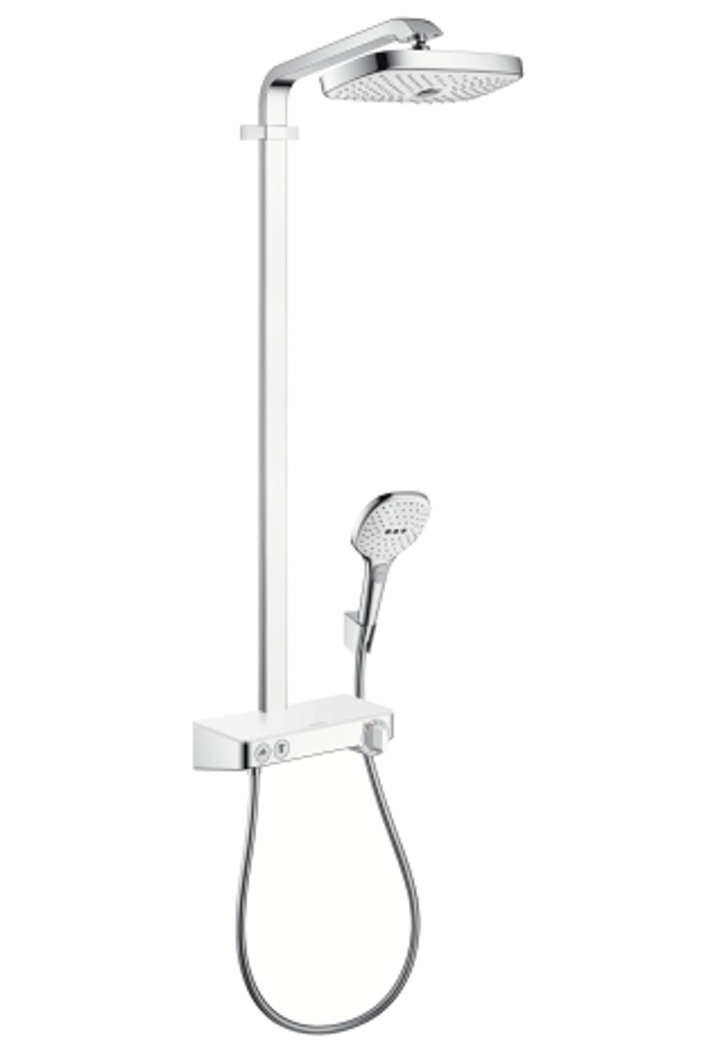 hansgrohe Raindance Select E Showerpipe 300 2jet mit ShowerTablet Weiß/Chrom, 27126400
