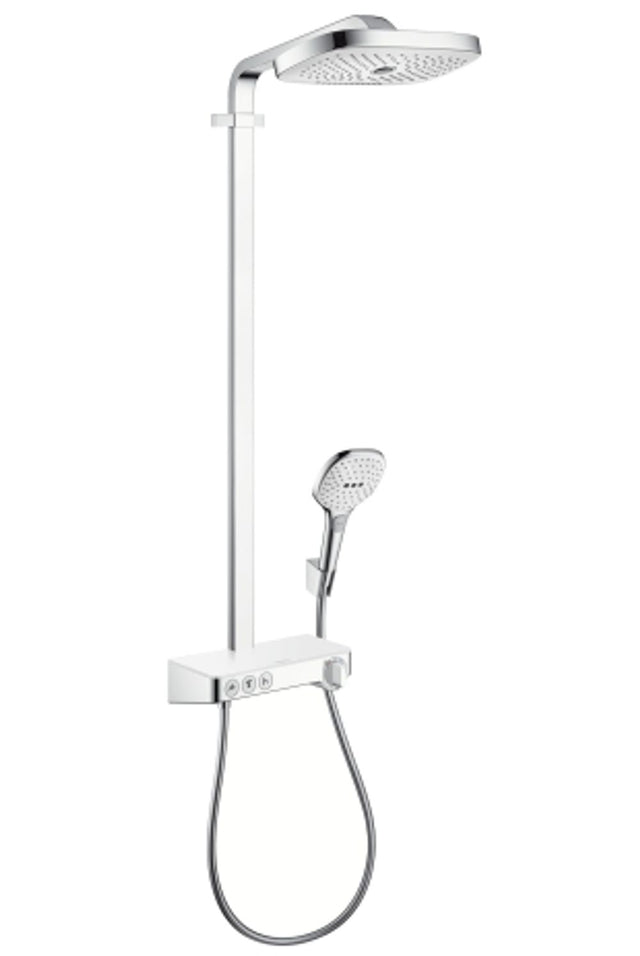 hansgrohe Raindance Select E Showerpipe 300 3jet mit ShowerTablet Weiß/Chrom, 27127400