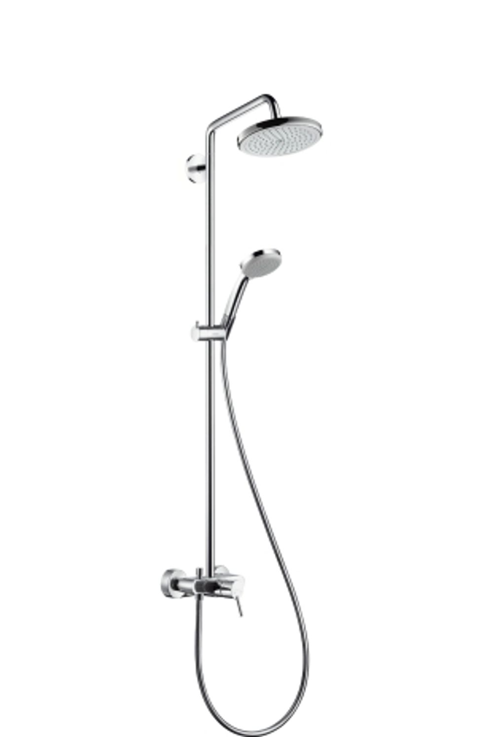 hansgrohe Croma Showerpipe 220 1jet mit Einhebelmischer Chrom, 27222000