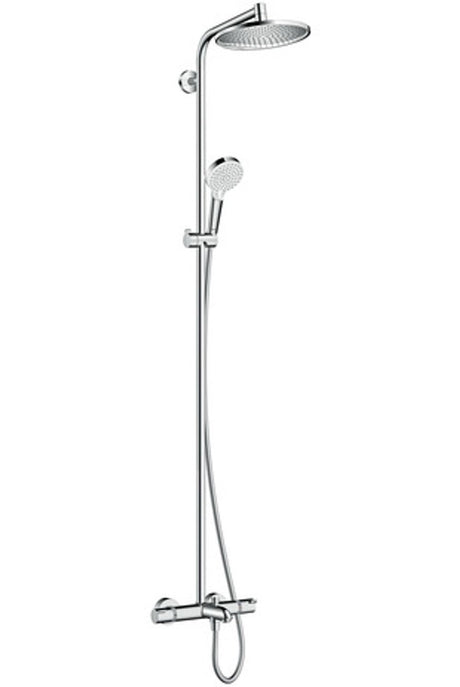 hansgrohe Crometta S Showerpipe 240 1jet mit Wannenthermostat Chrom, 27320000