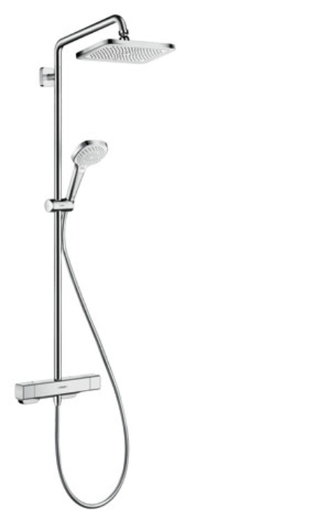 hansgrohe Croma E Showerpipe 280 1jet mit Thermostat Ecostat Chrom, 27630000