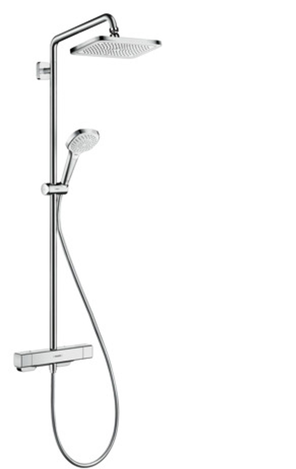 hansgrohe Croma E Showerpipe 280 1jet EcoSmart mit Thermostat Chrom, 27660000