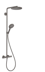 hansgrohe Raindance Select S Showerpipe 240 1jet PowderRain mit Thermostat Brushed Black Chrome, 27633340