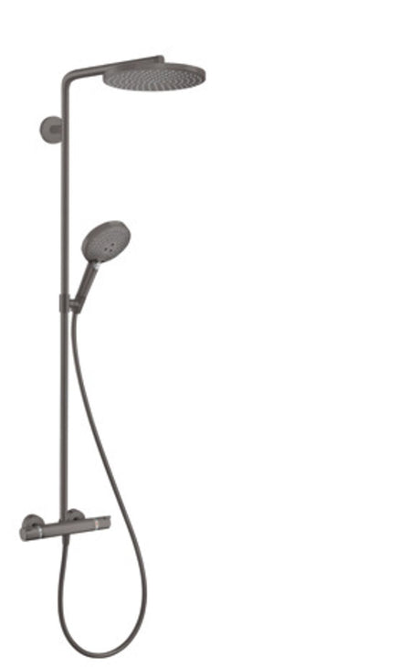 hansgrohe Raindance Select S Showerpipe 240 1jet PowderRain mit Thermostat Brushed Black Chrome, 27633340