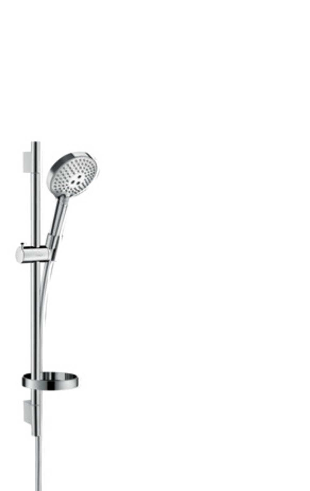hansgrohe Raindance Select S Brauseset 120 3jet PowderRain mit Brausestange 65 cm und Seifenschale Chrom, 27654000