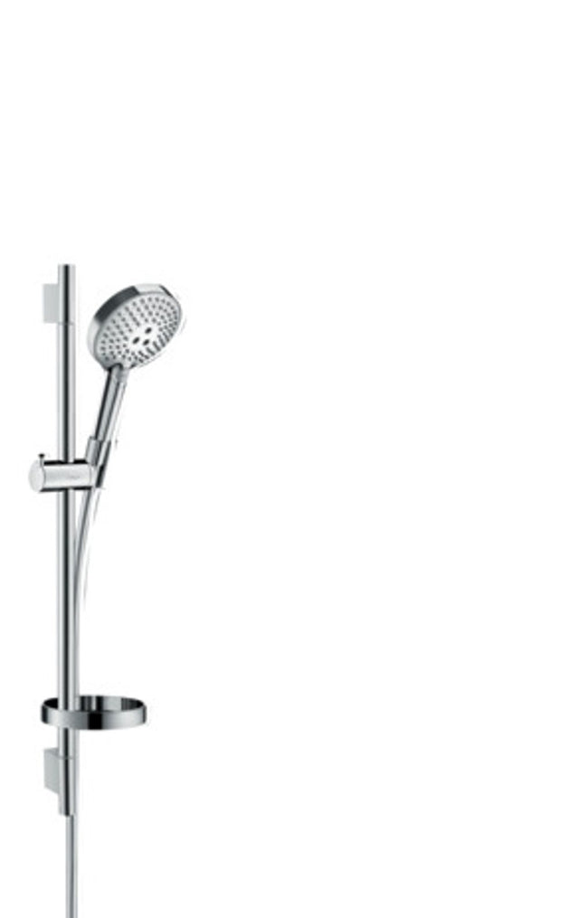 hansgrohe Raindance Select S Brauseset 120 3jet PowderRain mit Brausestange 65 cm und Seifenschale Chrom, 27654000