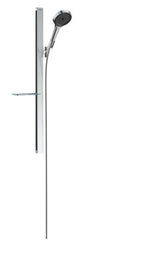 hansgrohe Rainfinity Brauseset 130 3jet mit Brausestange 90 cm und Ablage Chrom, 27671000